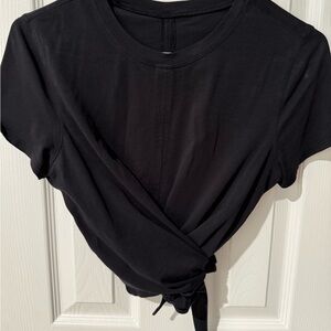 Lululemon Black Tie Back Short Sleeve Tee